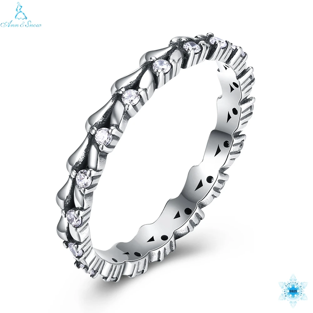 

Ann & Snow Tear Drop Stackable Finger Ring For Women Wedding 100% 925 Sterling Silver Jewelry 2018 HOT SELL