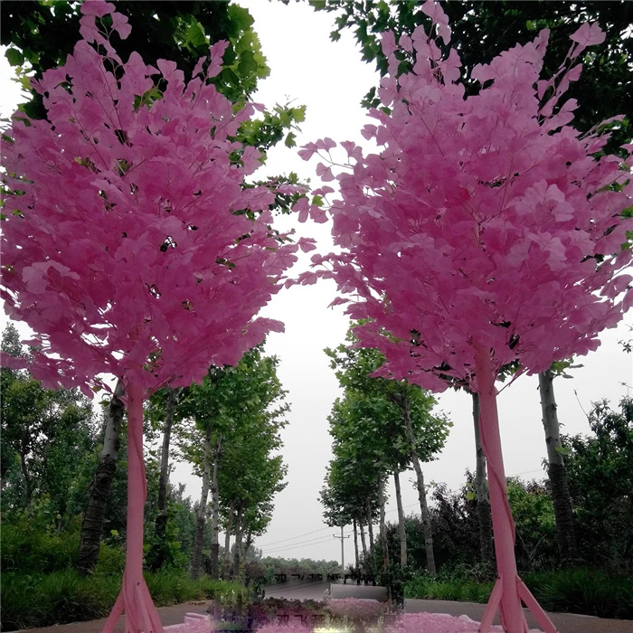 

5 pcs 1.0 m tall Wedding pink imitation tree, white leaf , wedding centerpieces vase