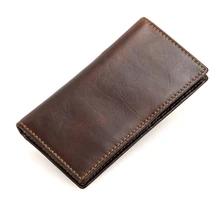 2017 RFID Wallet Antitheft Scanning Leather Wallet Leisure Men’s Slim Leather Wallet Case Credit Card Long Purse New Arrival