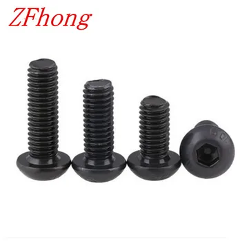 

100pcs/Lot M4*6/8/10/12/16/20/25/30/35/40/45/50 Grade 10.9 Button Head Hex Socket Button Head Cap Screws