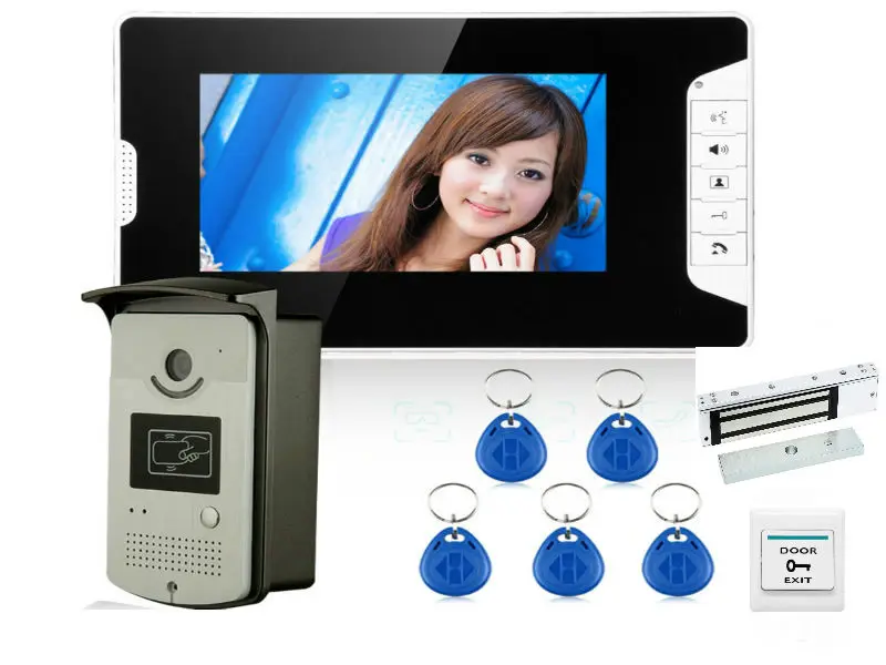 7 Inch Door Viewer Video Doorbell and Home Security Camera Monitor Intercom System Doorbell Entry Kit with Electronic Door Lock