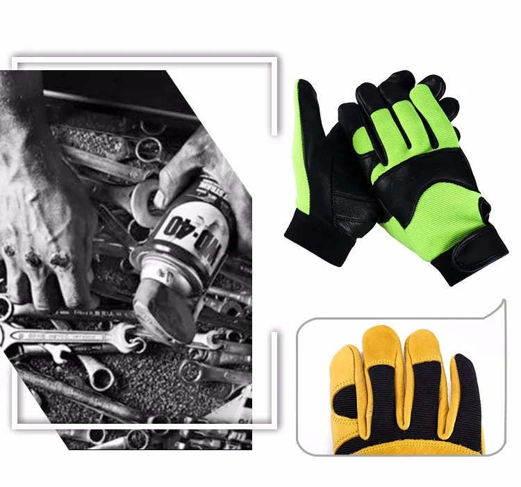 OZERO оленьей кожи мужские рабочие водительские перчатки кожаная защитная одежда безопасные рабочие гоночные гаражные перчатки для мужчин 8003