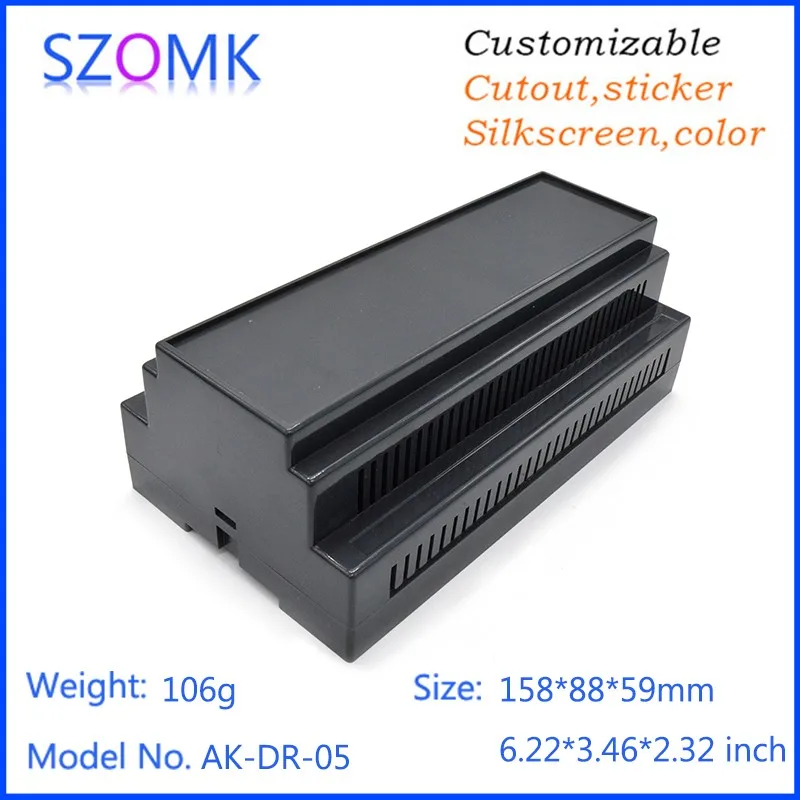 szomk din rail plastic enclosure for electronics project plastic junction box distribution box plastic housing PLC enclosure for pcb (1)