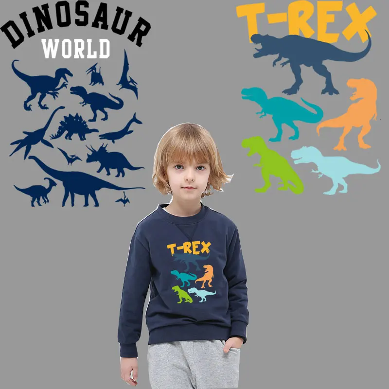Динозавр Юрского периода, железные нашивки для одежды, термонаклейки для детей, нашивки для мальчиков, термоколлагенты, футболка, parches ropa