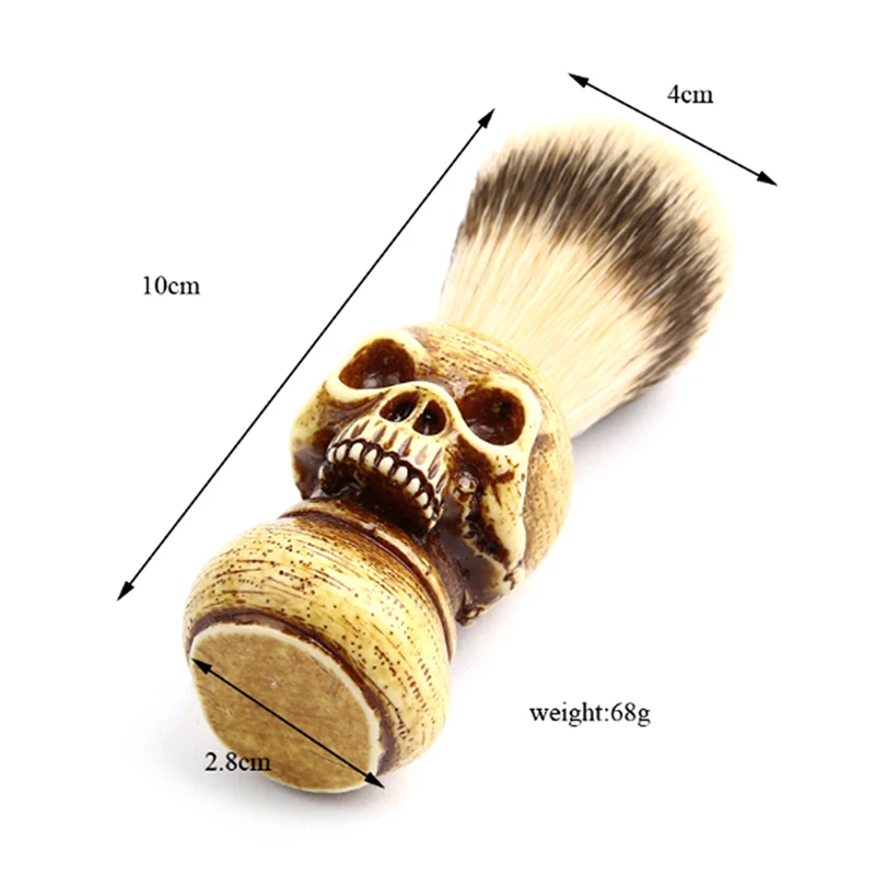 Бритва щетка с деревянной ручкой мужской подарок Хэллоуин Череп барсук волос Мужская кисть для бритья Парикмахерская Салон лица Борода