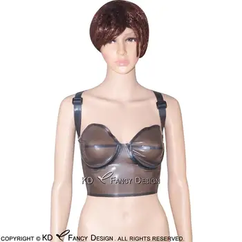 

Transparent Black Sexy Latex Bra With Wire Rubber Lingerie Brassieres BRA-0009