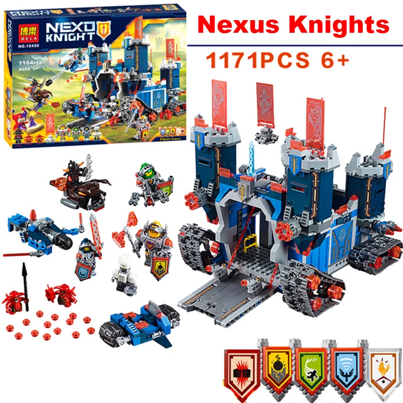 

1166Pcs Compatible Legoing 14006 Nexus Knights The Fortrex Castle Building Blocks Bricks Super Large Size Toys For Children Gift