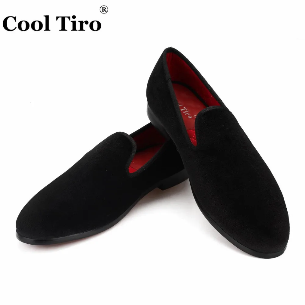 Men Loafers black Velvet Dress shoes (10)