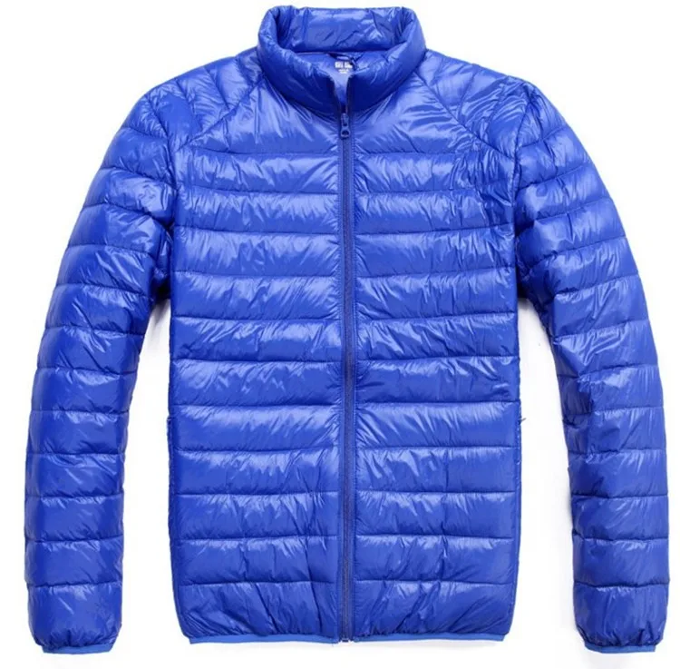 Зимние куртка-пуховик мужчины 90% вниз Содержание тонкий ultra light пуховая куртка зимняя одежда с длинным рукавом, зимние куртки карман моды
