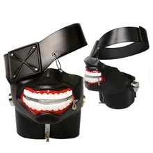 Máscara anime tóquio ghoul kaneki ken cosplay preto boca máscaras olho careta tokio mascaras de látex realista antifaz festa de halloween