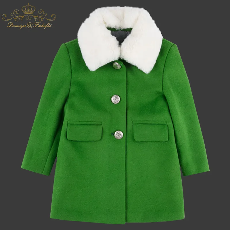 

2018 Winter Baby Jackets Autumn Kids Coats Jackets Clothing Baby girl Clothes Green Woolen Coats Warm Children Outerwear&Coats