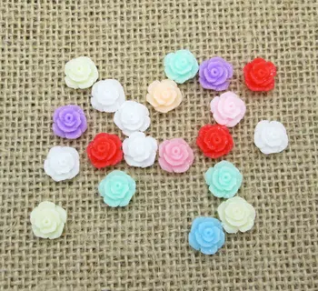 

100Pcs Mixed Resin Flower Decoration Crafts Flatback Cabochon Scrapbooking Fit Hair Clips Embellishments Beads Diy