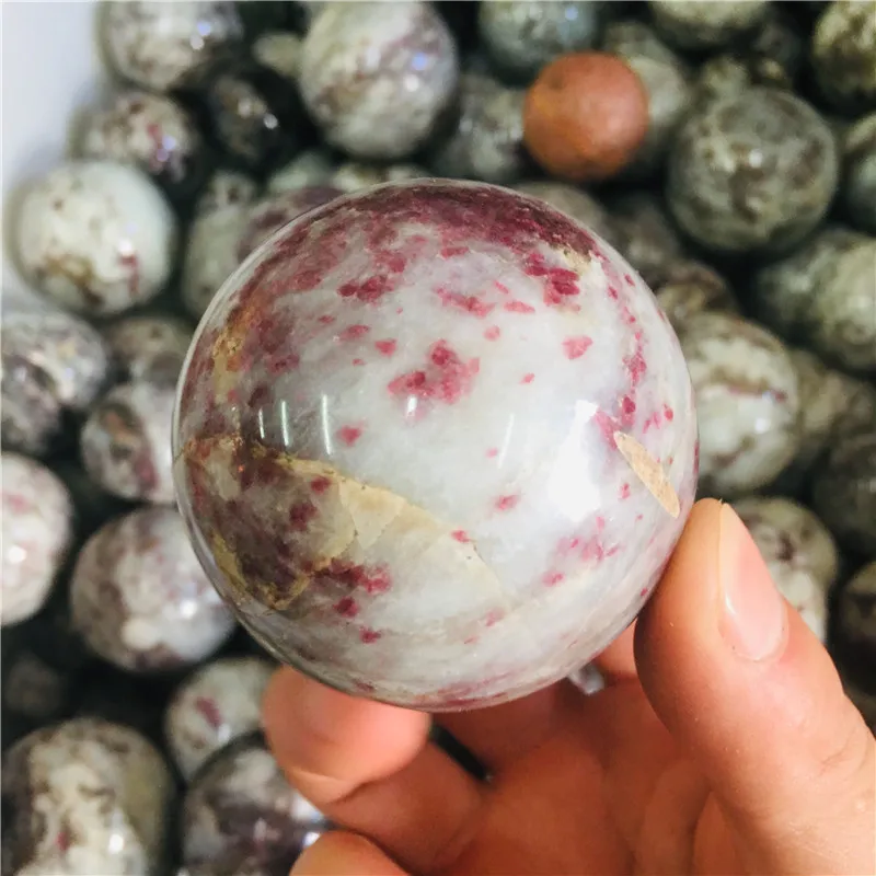 6cm Natural crystal red tourmaline ball home decoration ball 6cm Natural crystal red tourmaline ball home decoration ball