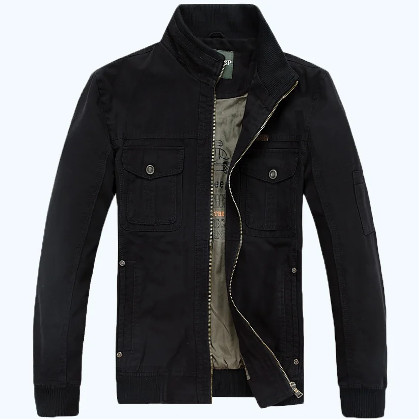 Весенне-осенняя мужская куртка в стиле милитари, Высококачественная верхняя одежда, ветровка, куртка-бомбер, повседневная куртка, Jaqueta Masculina, размеры M-3XL, Veste homme - Цвет: Black