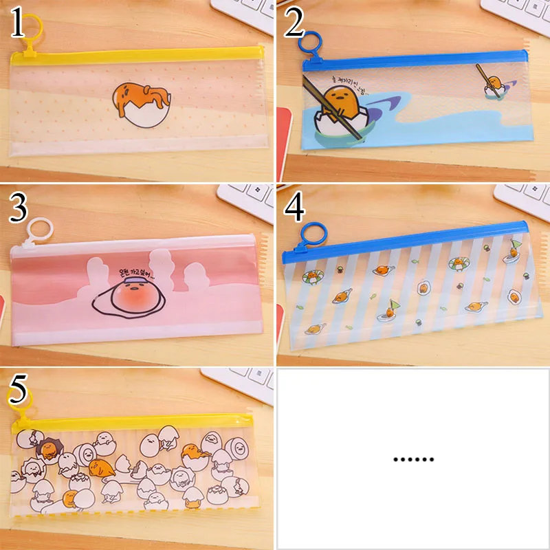 Чехол для карандашей Gudetama с рисунком Lazy eggs чехол Kawaii прозрачный ПВХ сумка девочек
