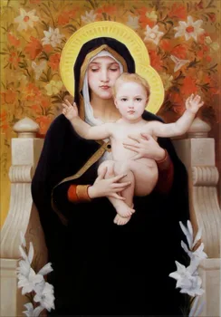 

High quality Oil Painting: Virgin and Child on Canvas hand painted #free shipping