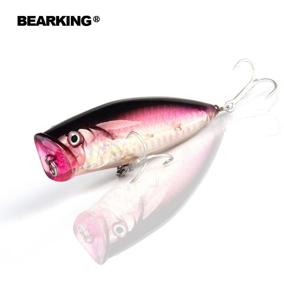 Bearking, профессиональные горячие рыболовные снасти, рыболовные приманки, разные цвета, Поппер 80 мм 20 г, 6 цветов на выбор, жесткая приманка