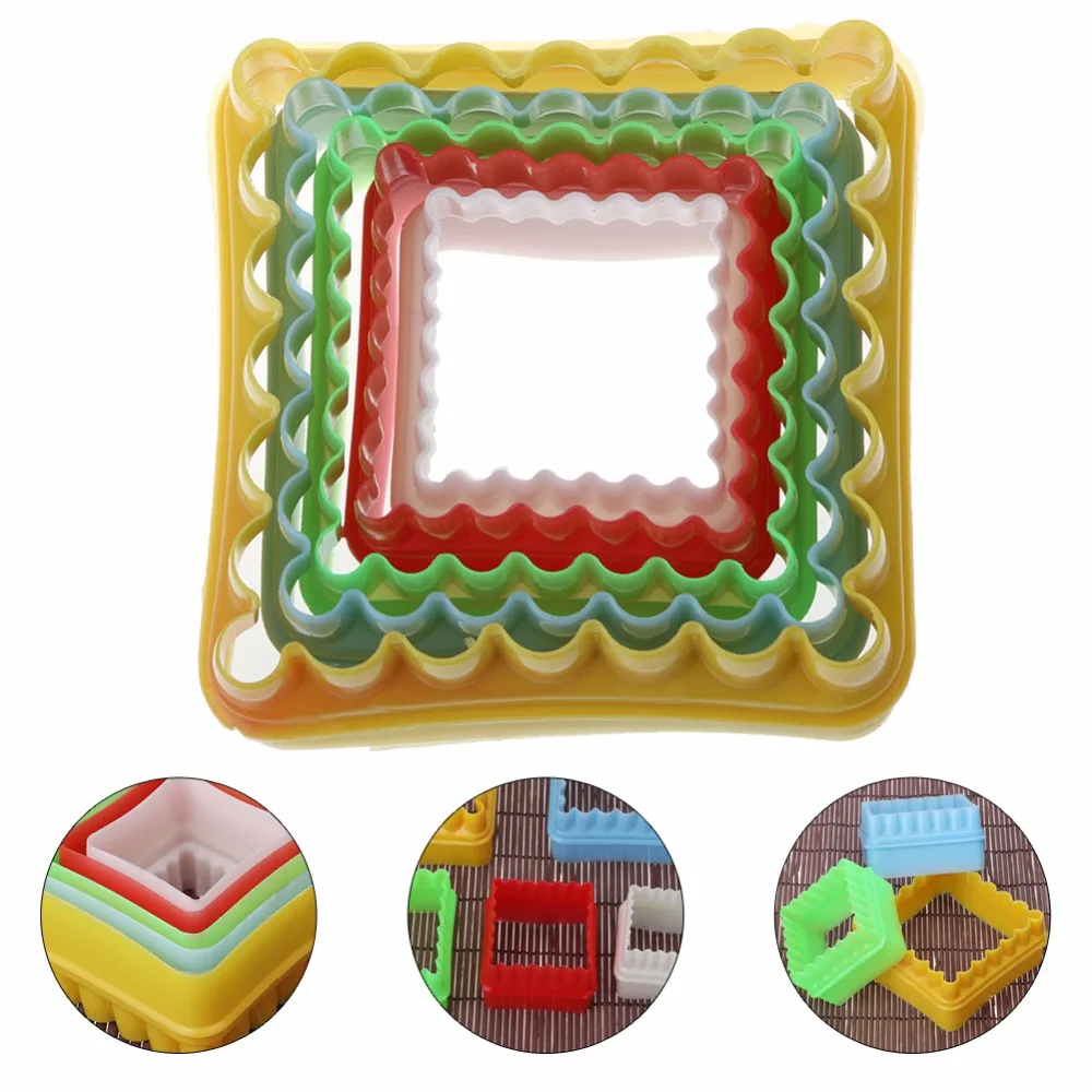 5 шт., 3D резак для печенья в форме сердца, слайсер, рамка, форма для торта, Декор, резак для края, вечерние, для украшения торта, инструменты для выпечки «сделай сам»