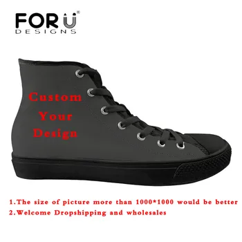 

FORUDESIGNS Custom Your Image High Top Shoes Casual Women Canvas Vulcanize Shoes Light Mesh Sneakers for Lady Girls Lace-up Shoe