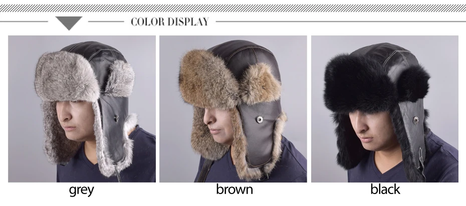 DongBao Trapper Hat Aviator Earflap Hat Faux Fur Warm Winter Hat for Men Ushanka Russian Hat