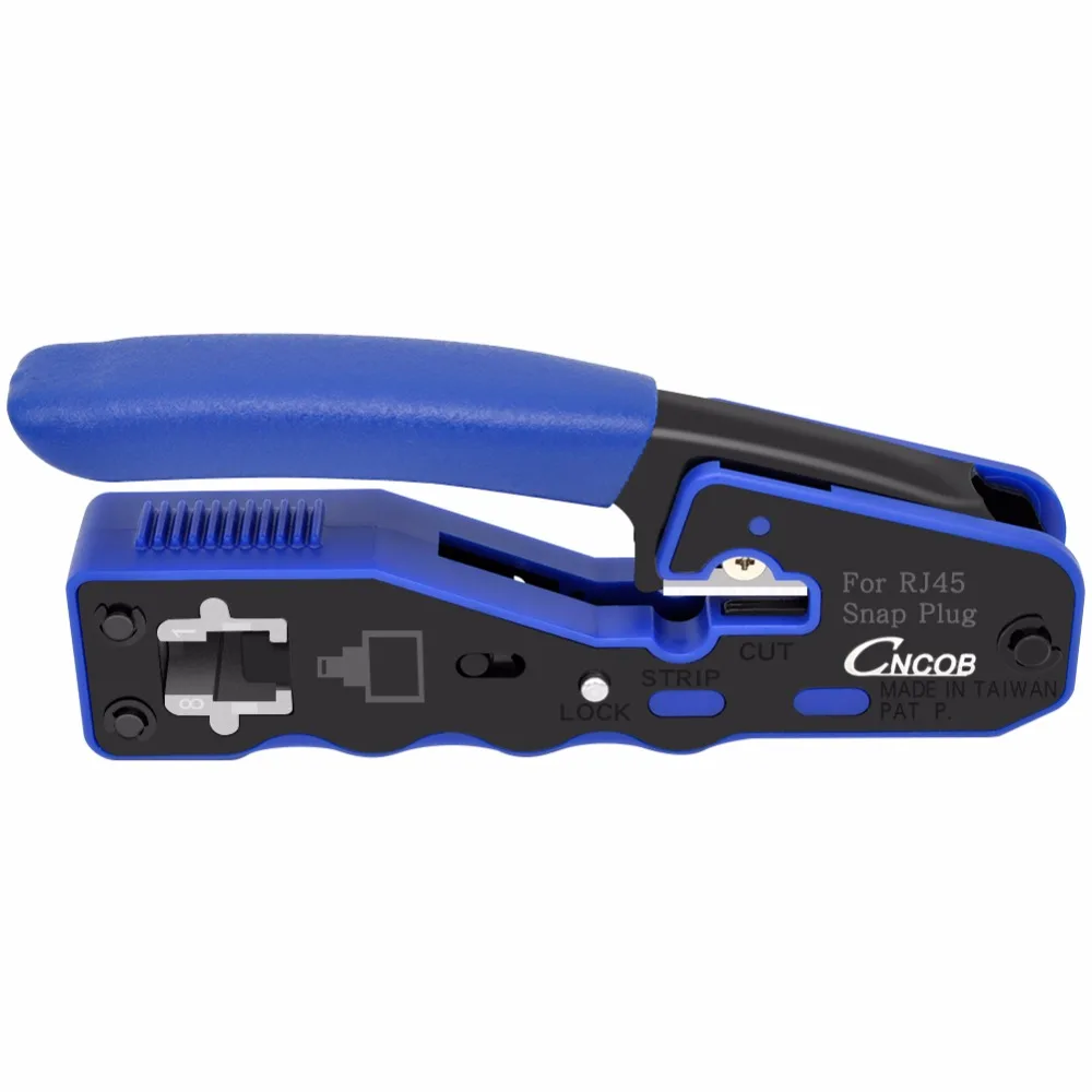 CNCOB 8P8C RJ45 Cable Crimper,Ethernet Perforated Connector Crimping Tools, Multi-Function Network Tools, Cable Clamps