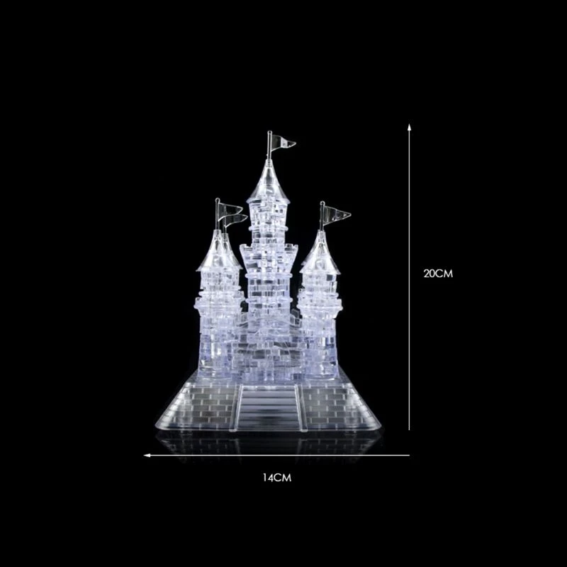 105 шт DIY 3D хрустальный замок головоломка музыкальный мигающий светильник, модель головоломки, детские развивающие игрушки, Прямая поставка