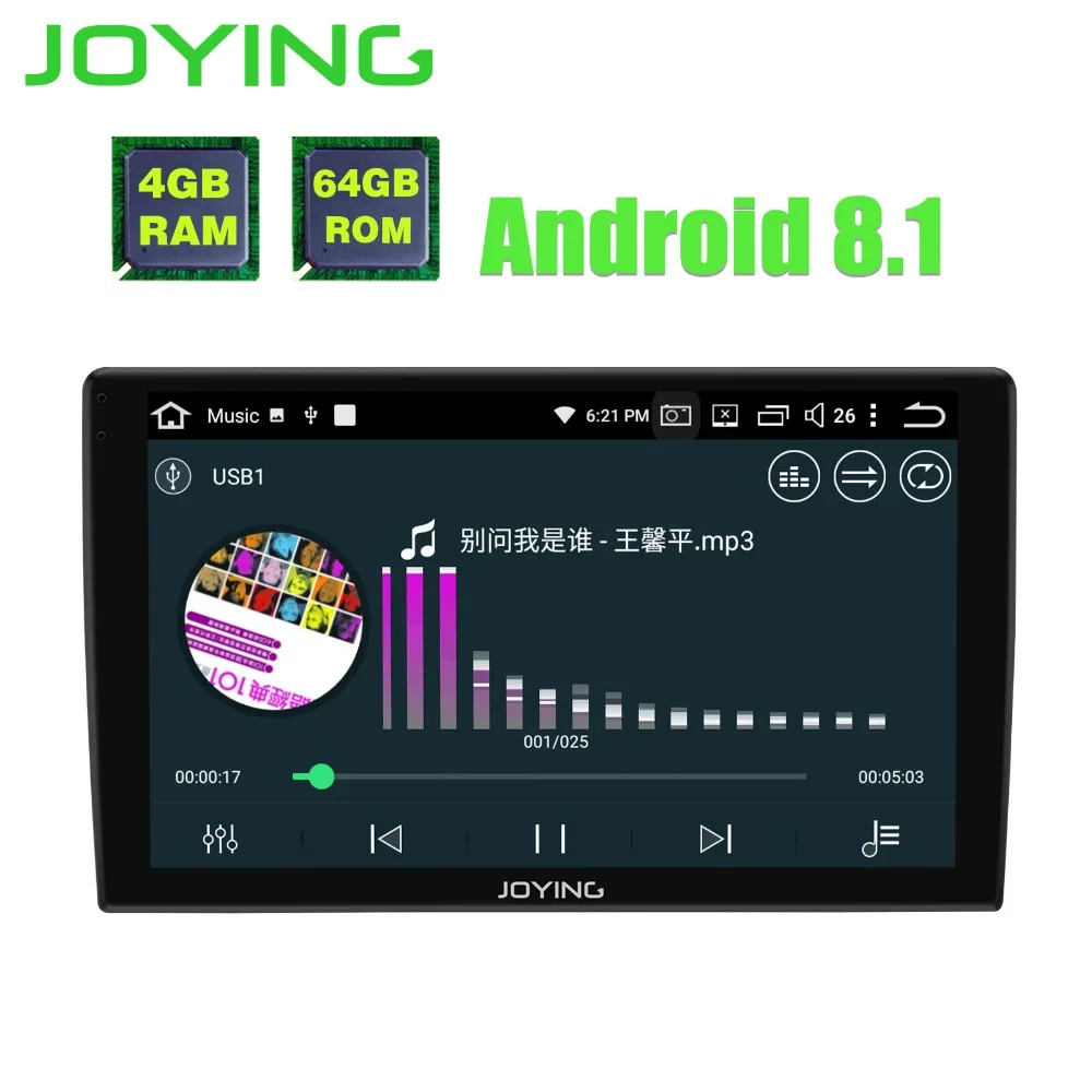 JOYING android 8.1 car radio autorradio 1din 9'' stereo Octa 8 Cores gps navigation player with 2.5D Curved Glass screen and DSP