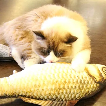 

Fish Plush Chewing Hunt Toys with Cat Mint Soft Stuffed Pillow Golden fish gift for kids