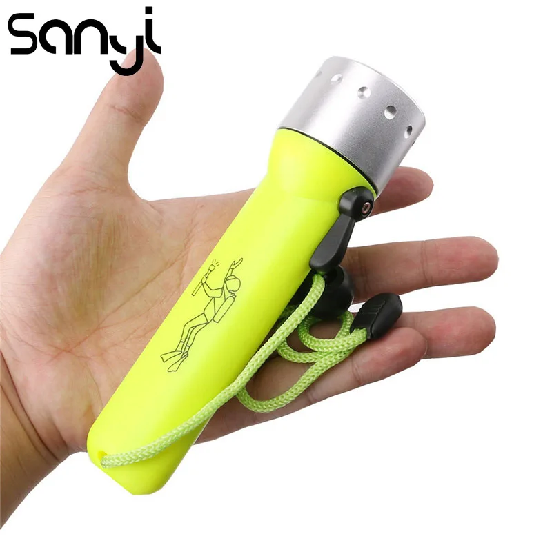

SANYI Underwater Flashlight Led Linternas Lantern Q5 3800LM Lamp Diving Flashlight Light Spear Fish Equipment 4*AA Battery