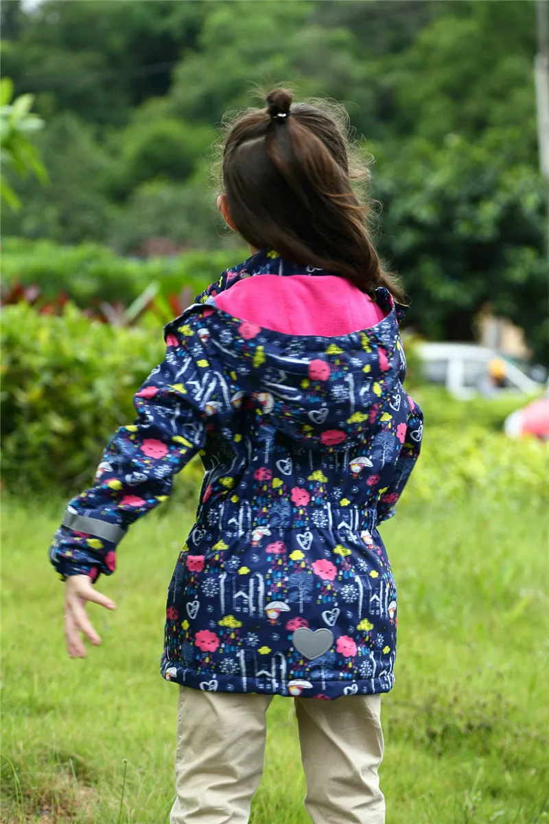 Kids Girl Rain Drops Cartoon Windproof Jacket 06