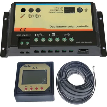 

Dual Battery Solar Charge Controller 20A 12/24V Auto With LCD Display Meter MT-1 20Amps Dual Duo Two Battery Controller +MT1