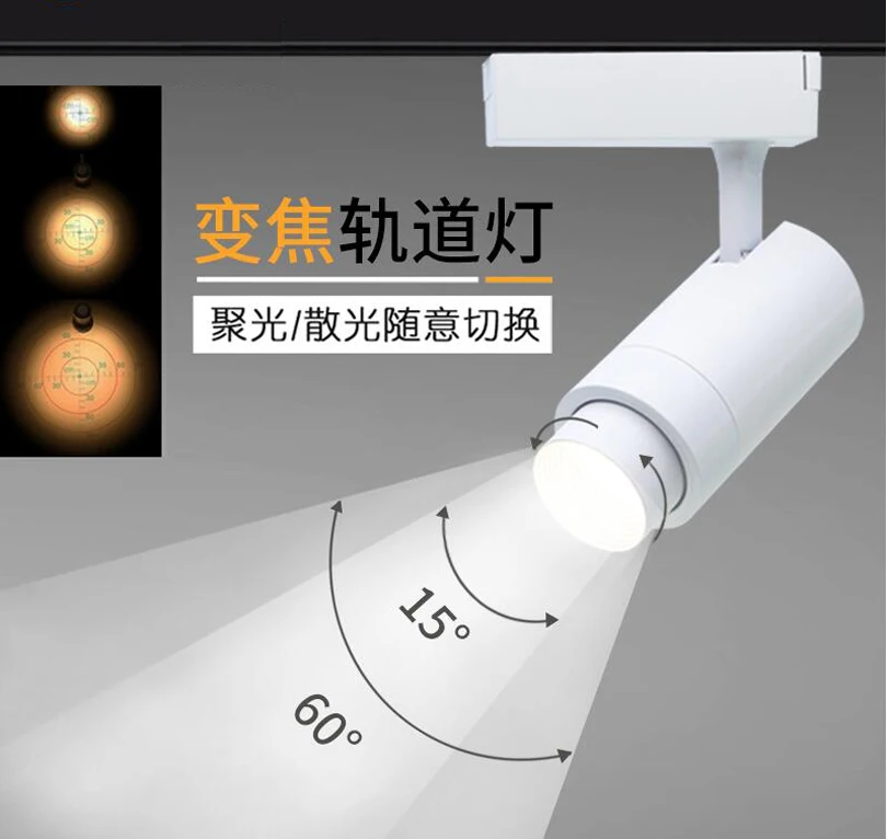 

Track Lighting LED Light Zoomable Adjustable 12W 20W 30W Rail Spot Aluminum Clotheing Shoe Zoom Exhibition Lamp COB Spotlights