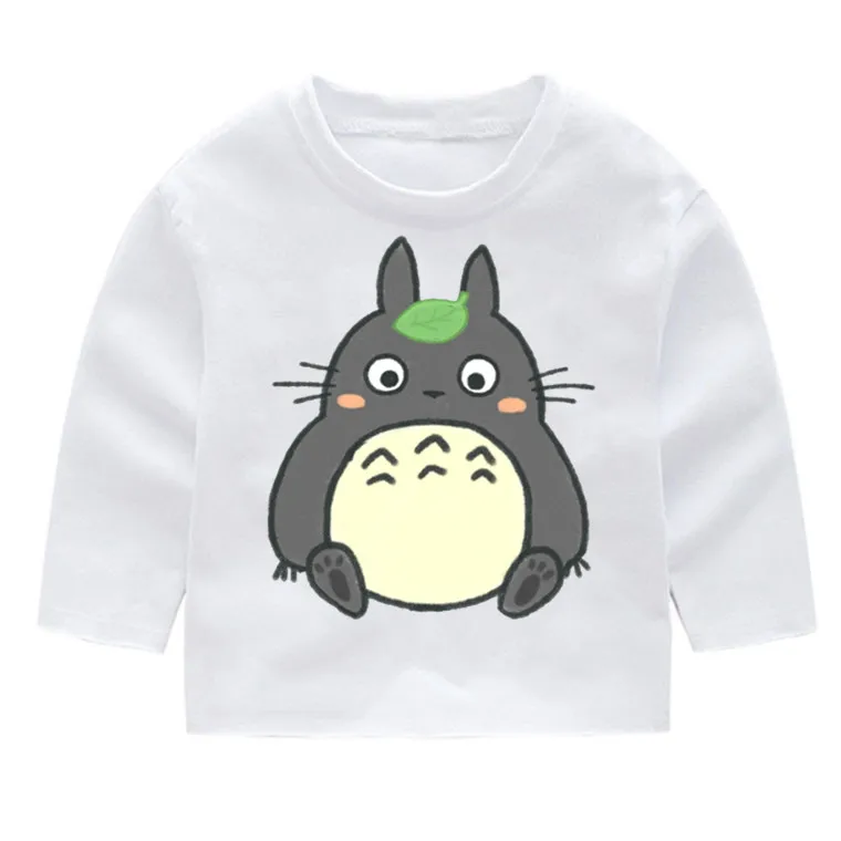 Totoro/Детские Модные хлопковые футболки с длинными рукавами и принтом детские топы с длинными рукавами, кофта с капюшоном для маленьких девочек - Цвет: P403-3