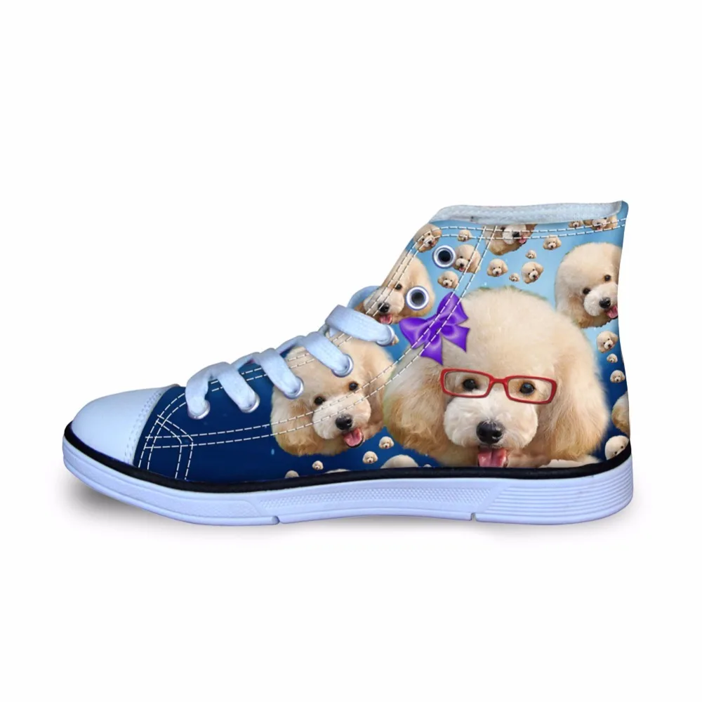 

FORUDESIGNS Animal Cute Dogs Printing Spring and Autumn Child Canvas High Sneakers Shoes Sport Male Kids Girls Toddler Outdoor