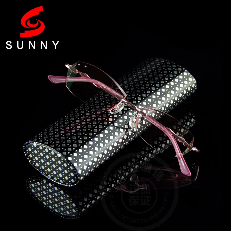 Ladies Reading Glasses Rimless Women s Pink Readers Tinted lens Presbyopic Eye Glasses 1 0 1