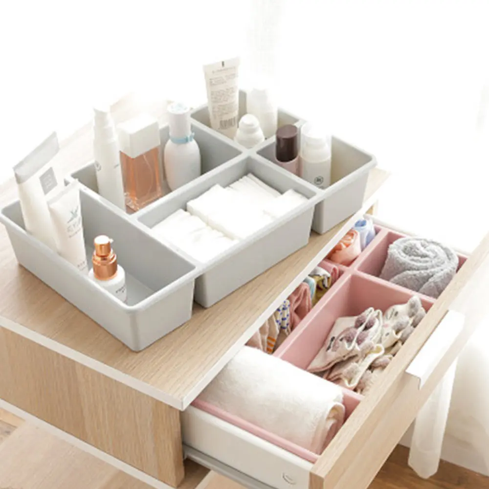 

Compartment Care Cosmetic Sundries Storage Box Plastic Multi-grid Drawers Debris Small Objects kitchen spice Organizer Boxs