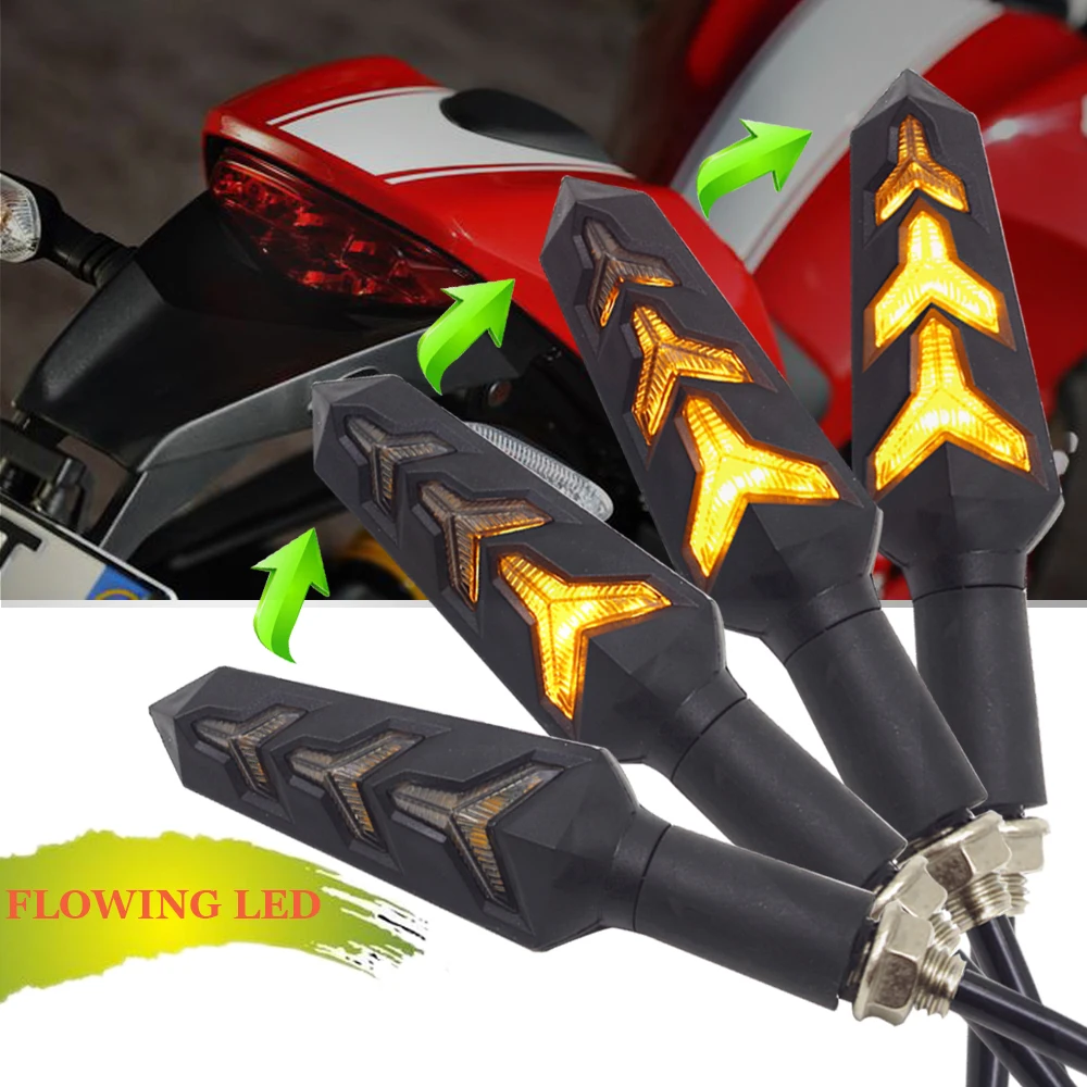 

Flowing flicker led motorcycle turn signal Lights Blinkers clignotant moto FOR honda goldwing 1800 cbr250r custom motorcycle