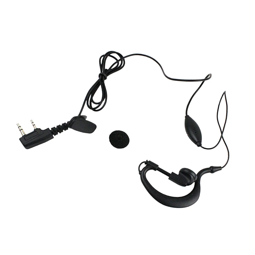 2.5mm/3.5mm Jack K Type Hanging Earphone with Microphone for Kenwood Baofeng Male Jack Earphone & Clothes Clip