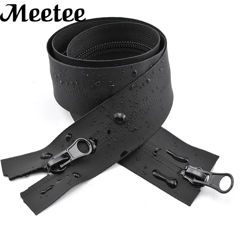 2Pcs Black Nylon Waterproof Zippers Double Sliders Invisible Zipper For