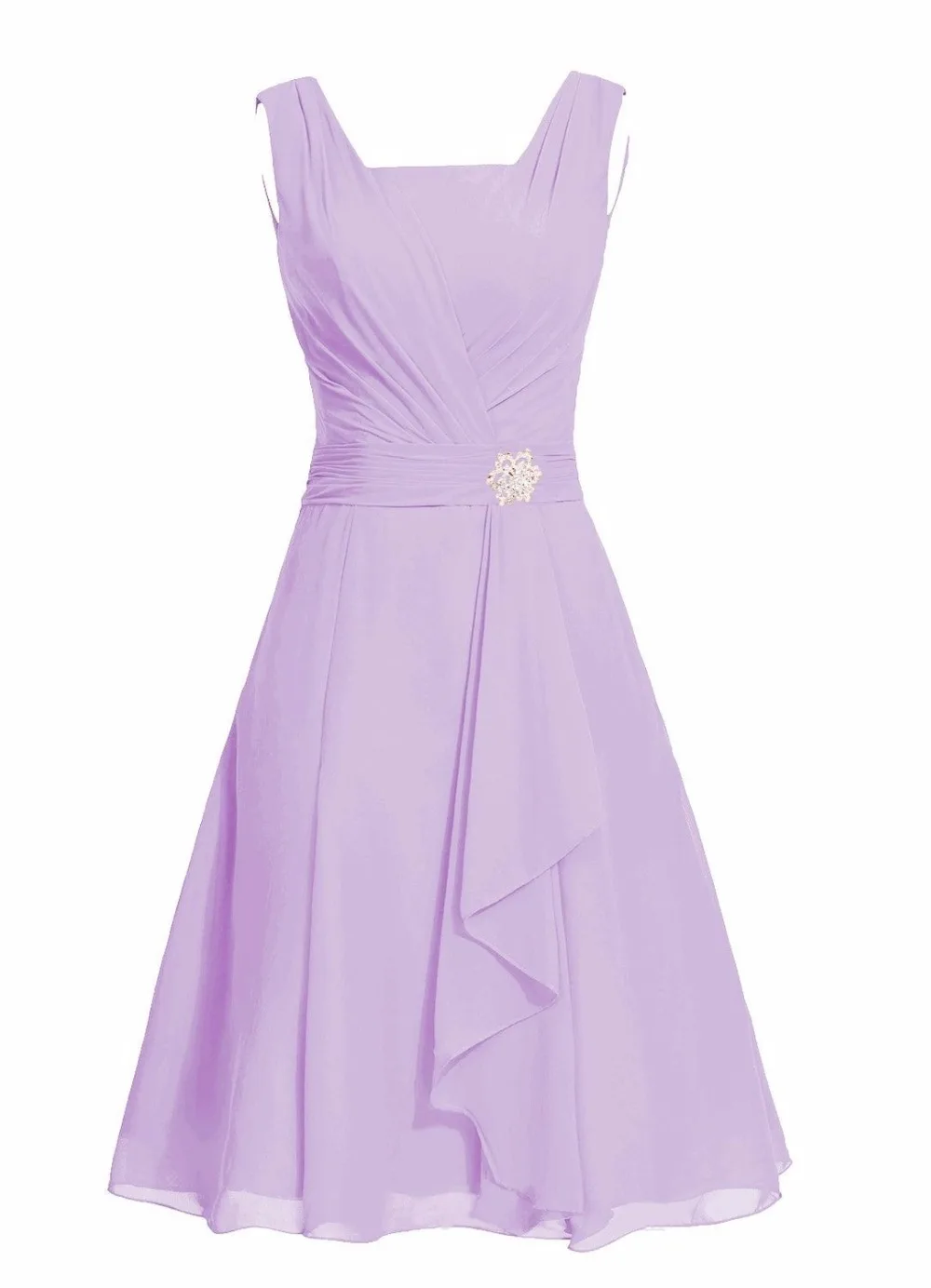 Waulizane Elegant Chiffon A-Line Prom Dresses  Zipper Sleeveless Formal Dresses 16 colors Available Customs Made Regular Sleeve