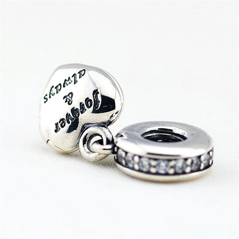 

My beautiful wife heart Charms 100% 925 Sterling Silver Clear Cz Dangle Charm Beads for Jewelry Making Fit Bracelets Diy PF221
