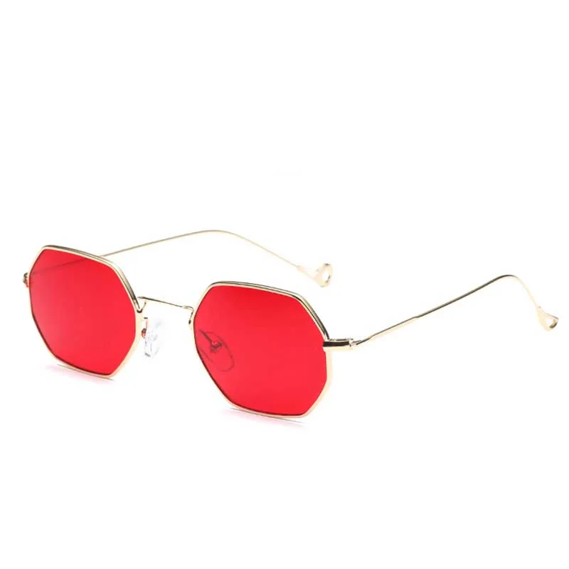 Trends Women Sunglasses Small frame polygon Clear lens Sunglasses Brand Designer Men vintage Sun Glasses Hexagon