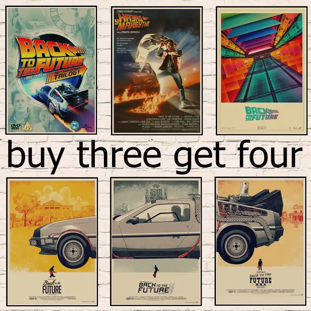 Classic Movie Back To The Future Poster Diy Room Wall Decoration Kraft Paper Poster Wall Art Home Decor Boy Kid Gift Buy 3 Get 4 Wall Stickers Aliexpress