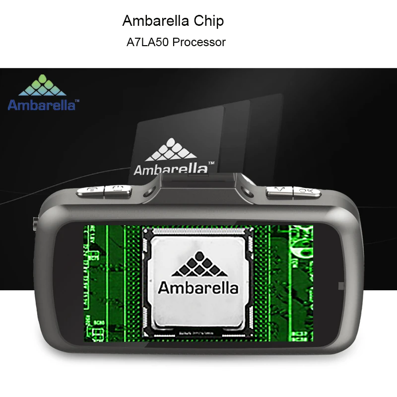Junsun Видеорегистраторы для автомобилей GPS 2 в 1 Full HD 1296 P с SpeedCam Ambarella a7la50