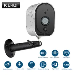 KERUI Открытый 1080 p Full HD Батарея 2,4G Wi-Fi Беспроводной IP66 Водонепроницаемый IP Камера домашние безопасности H.265 Камеры скрытого видеонаблюдения