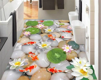 

beibehang 3d flooring Three dimensional cobblestone 3D floor painting fashion home interior painting wallpaper papel de parede