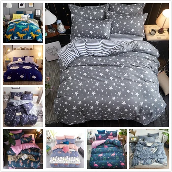 

3/4 pcs Bedding Sets Kids Single 1.2m 1.35m 1.5m Fitted Sheet Cotton Soft Bed Linen Full Queen King Size Duvet Cover Quilt Case