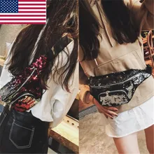 Новинка, Современная креативная Женская двусторонняя поясная сумка в виде русалки с блестками и блестками, поясная сумка, американский кошелек