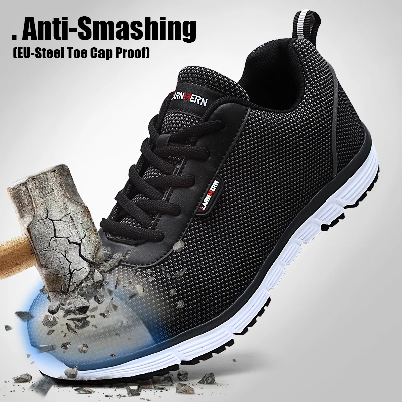 Sapatos blue gray src Anti sapphire Anti Homens white Larnmern src Leves esmagamento Do Biqueira De Respirável Protecção Para src src Trabalho gray Mens White Segurança blue src slip black Flyknit Aço qxxpFZIRw