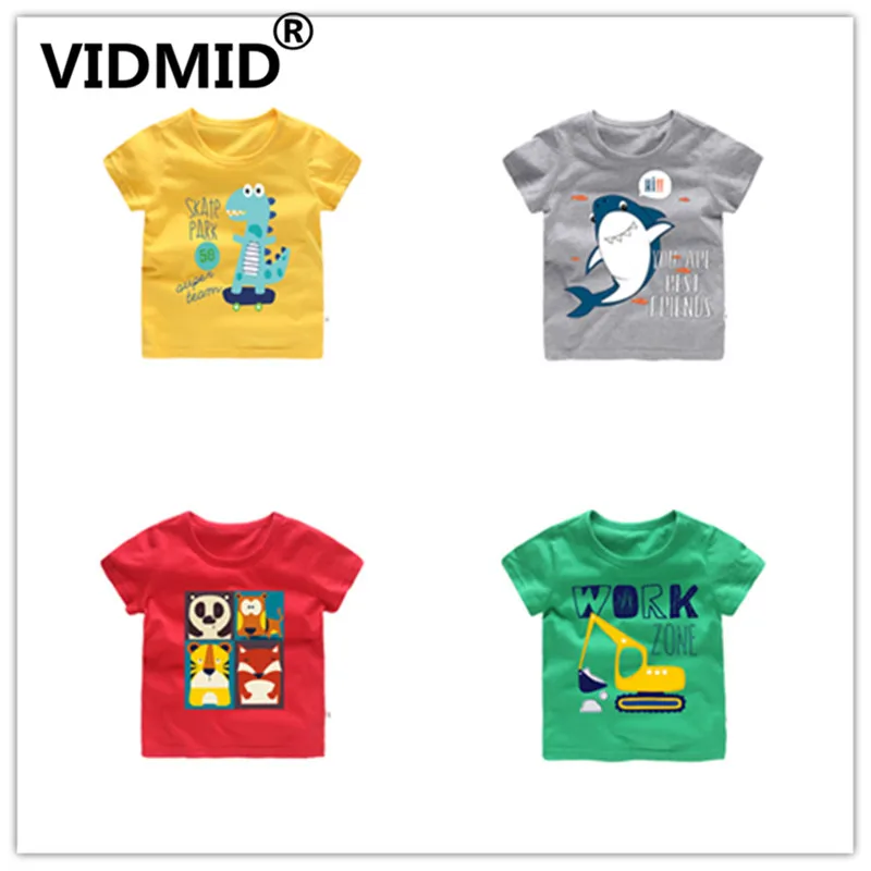 

VIDMID Children Cartoon Infant Kids Boys t shirt Dinosaur T-shirt Tops tees boys short sleeve cotton clothes t-shirt 4018 30